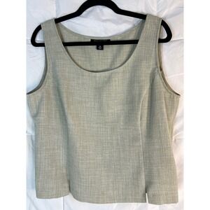 Perceptions New‎ York Womens Beige Linen Blend Sleeveless Tank Top Size 16